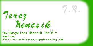 terez mencsik business card